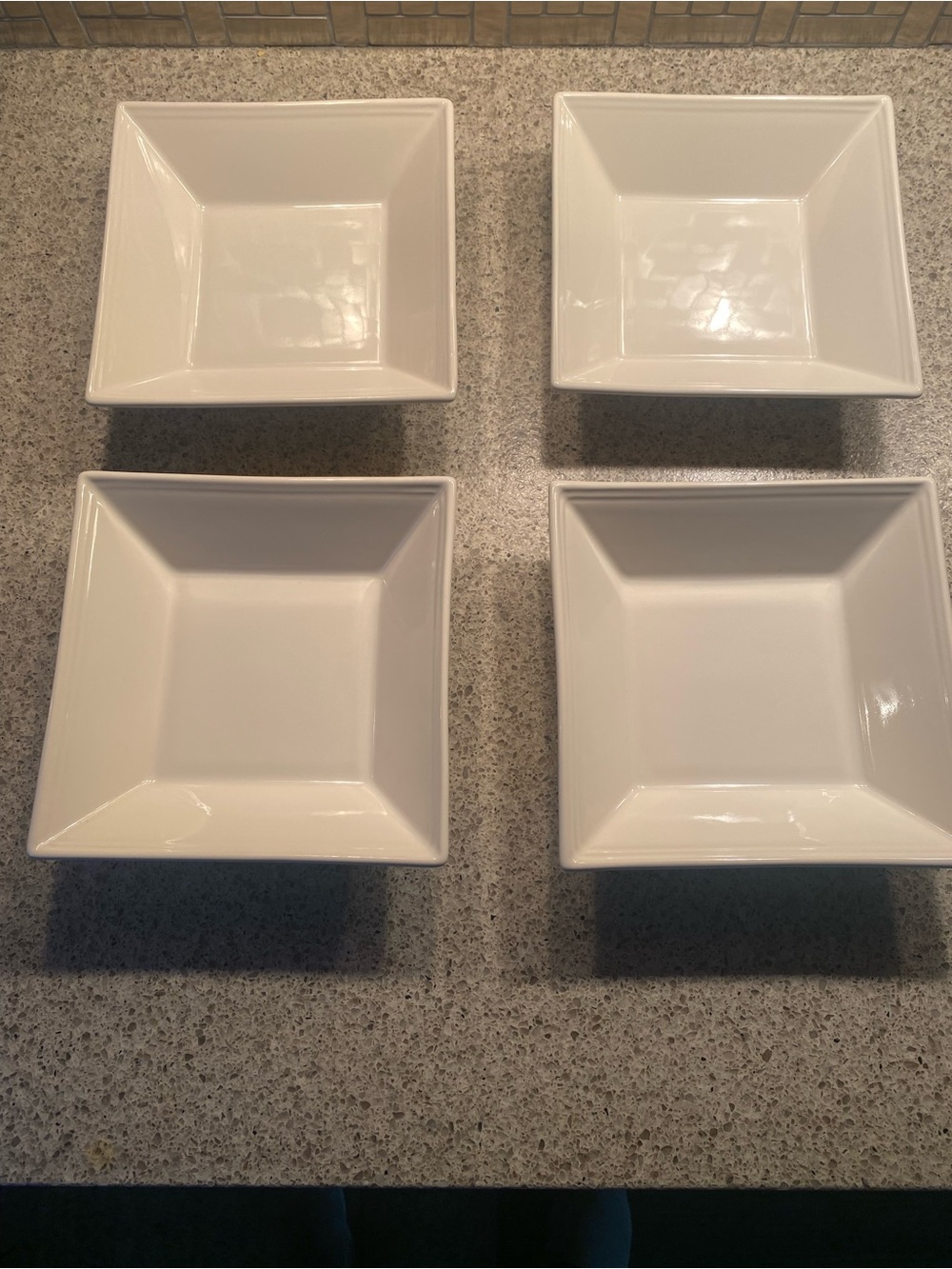 Williams Sonoma Cream Square Ceramic Bowls - Set of 4